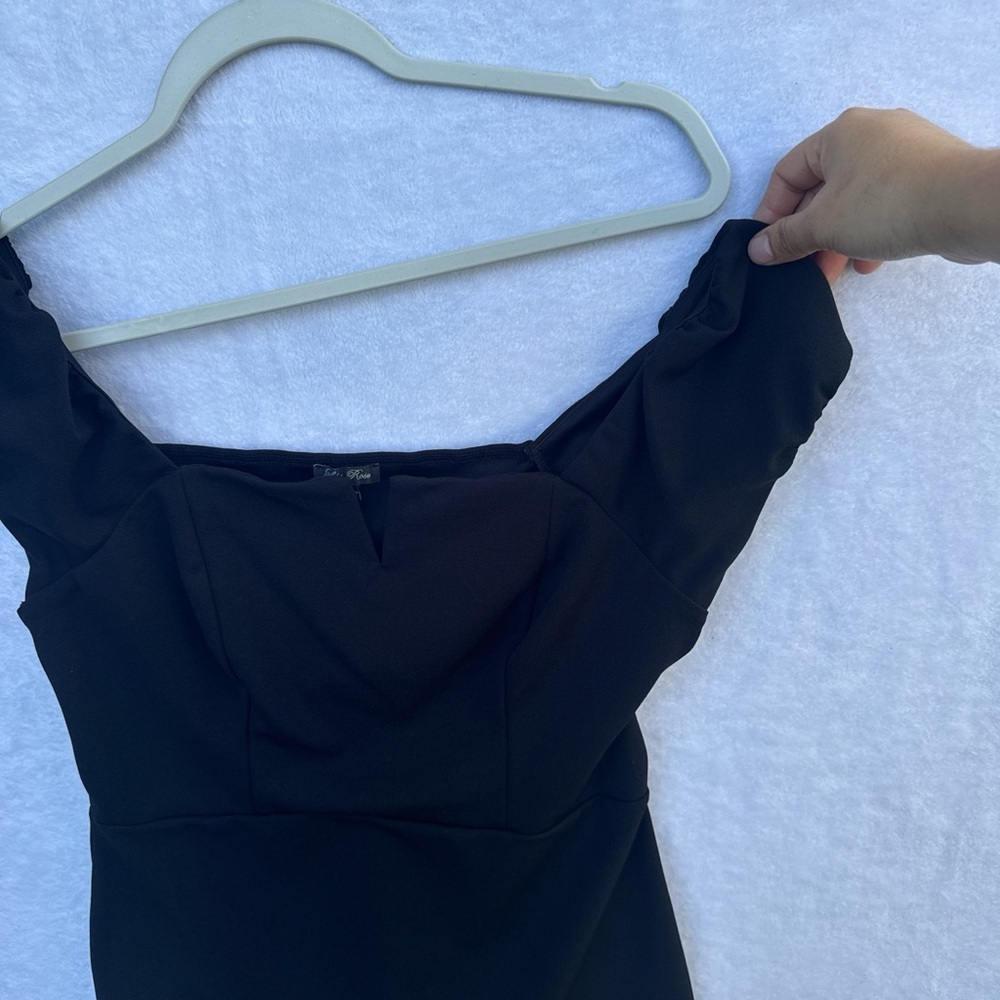 LILY ROSE Classic Black Mini Dress size L - Picture 5 of 9